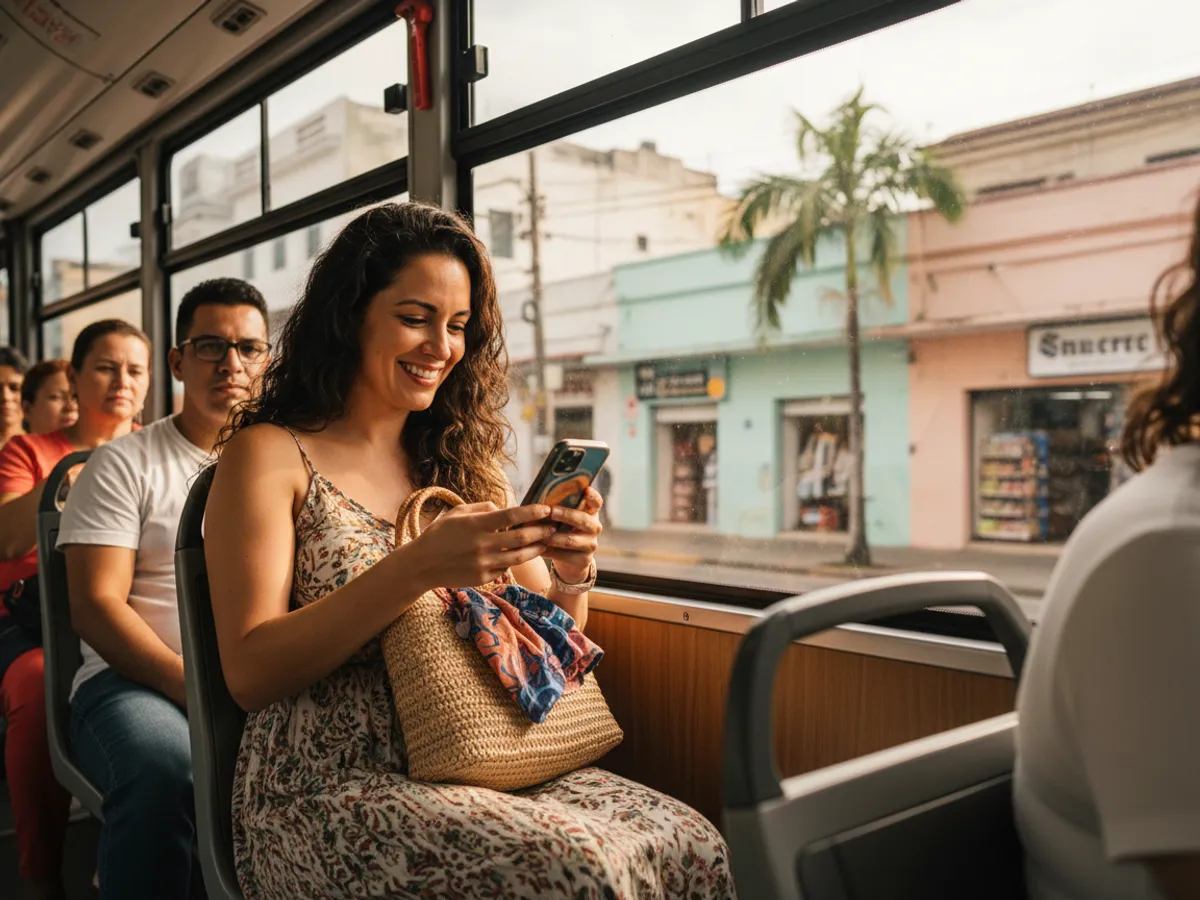 Clienta mirando su teléfono antes de su cita de uñas